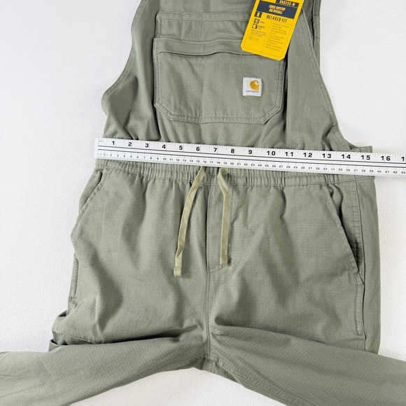 Carhartt Bib Overall Womens Force Riptstop Size XS Olive Green Relaxed NEW - Picture 7 of 11